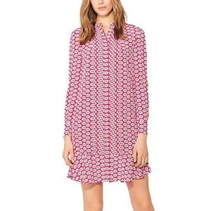 TORY BURCH CORA NANTUCKET RED PRIMROSE PRINTED DRESS Sz 2